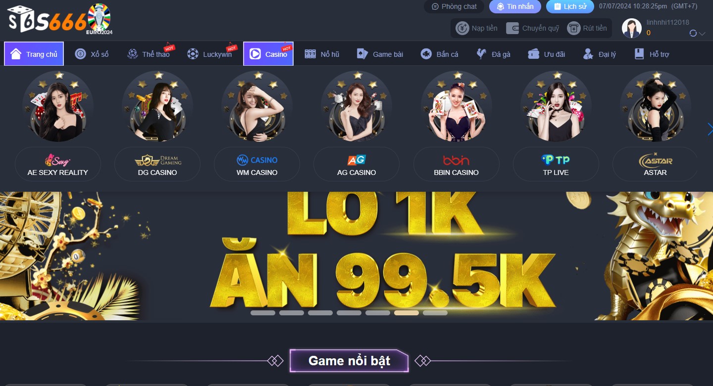 Casino s666 bao gồm 11 sảnh cược.